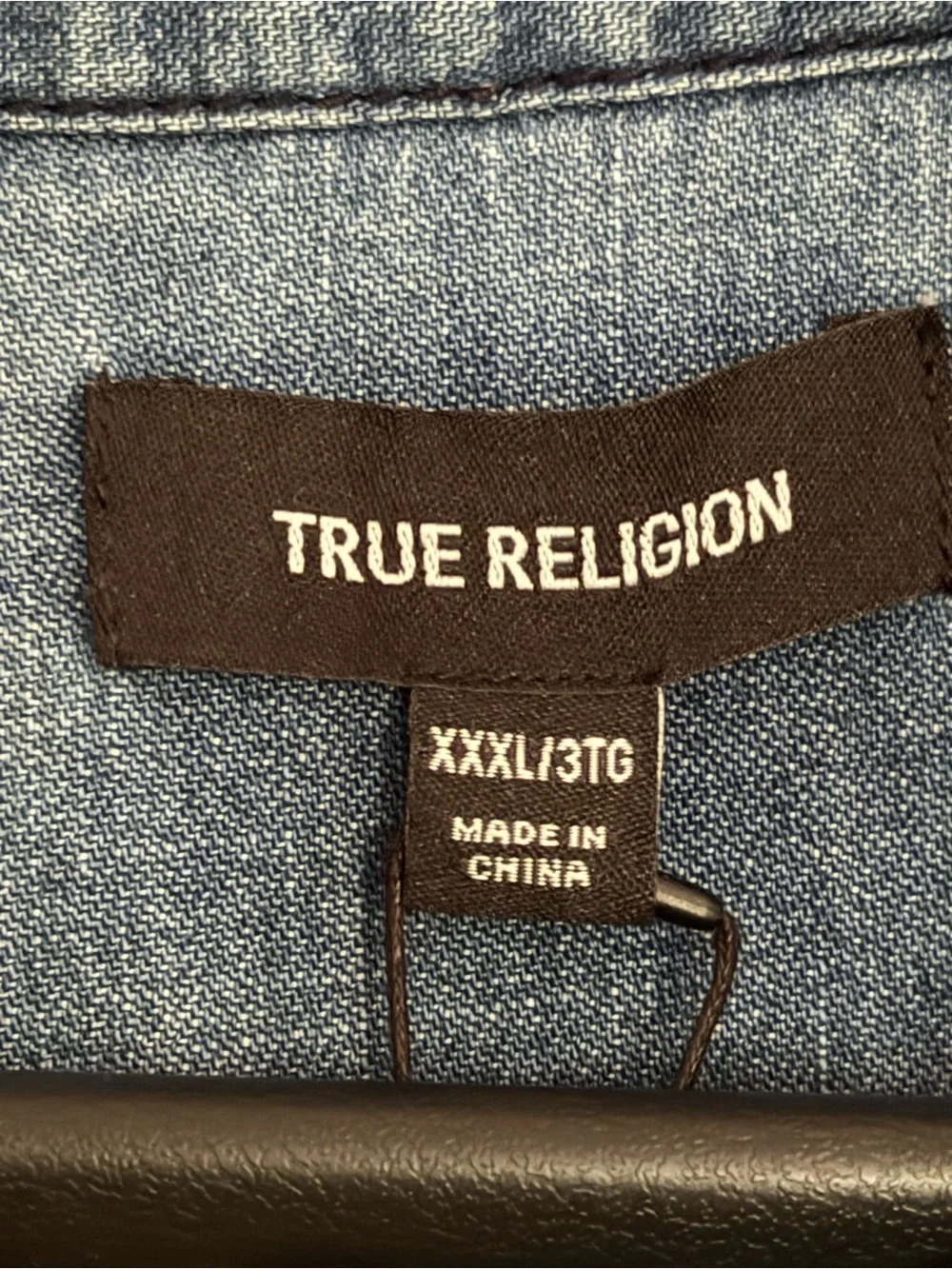 True Religion Light Blue Men’s Jeans - Denim Label Detail